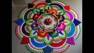 Big rangoli for Diwali | Colorful, attractive and unique rangoli design for festivals