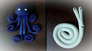 Clay Art for kids, Clay Modelling, Clay for kids, Octopus, Snail