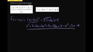 Pre-Calc: Difference Quotient Example