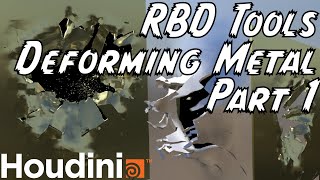 Tearing \u0026 Deforming Metal using RBD Tools in Houdini Part 1