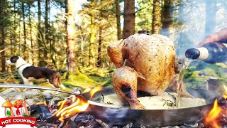 Whole Chicken Prepared in the Forest Relaxing Cooking |beutiful natural location cooking |village