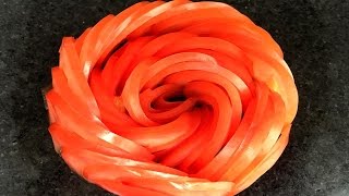 Tomato Rose Flower | Vegetable Carving Garnish | Party Garnishing