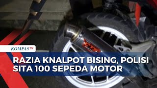 Polisi Gelar Razia Knalpot Bising di Makassar Ratusan Unit Sepeda Motor Disita!