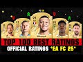 FIFA 25 | OFFICIAL TOP 100 BEST PLAYER RATINGS (EA FC 25)! 😱🔥 ft. Mbappe, Haaland, Messi…