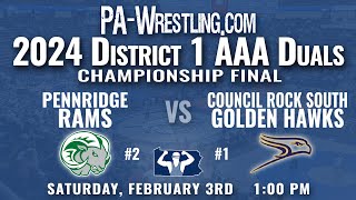 2024-02-03 Council Rock South vs Pennridge (District 1-AAA duals championship final)