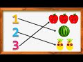 Match 123 numbers | Match 123 numbers with pictures | class lkg ukg math worksheet for kids