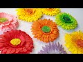 Easy Gerbera Paper Flower Tutorial - How to make paper flower - Gerbera  Daisy without Template