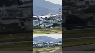 白鳥の舞！ANA WINGS Bombardier DHC-8-402Q Dash 8 - Take off - 大阪国際（伊丹）空港 #Shorts