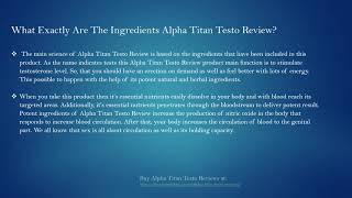 Alpha Titan Testo Reviews, Scam, Canada, Pills