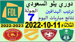 ترتيب دوري يلو الدرجة الأولى السعودي بعد مباريات اليوم الثلاثاء 11-10-2022 في الجولة 7 السابعة