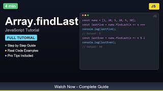 🎓 Array.findLast() - Complete JavaScript Tutorial