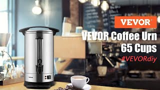 VEVOR Commercial Coffee Urn - 65 Cup Stainless Steel Coffee Dispenser Fast Brew