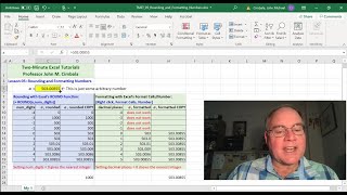 Excel Tutorial Rounding and Formatting