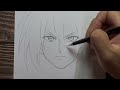 easy anime sketch how to draw kenshin rurouni kenshin boy drawing step by step for beginner