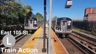 MTA NYC Subway: (L) Train Action at East 105 St