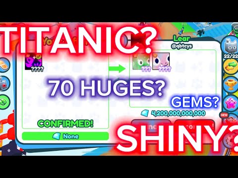 Trading Montage #61 TITANIC SHINY DRAGON? & 70 HUGES 4.2T GEMS!? Pet Simulator X Roblox