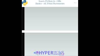 Learn Python in under 60s! Basics - Lesson 1: Print Statements