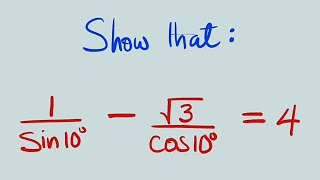 Proving an amazing Trigonometric Expression.