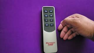 Programming mattress firm adjustable base memory on remote
