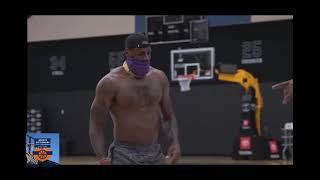 LeBRON JAMES Working out with a mask.