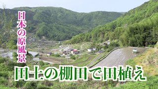 岡山・和気町（旧佐伯町）田土の棚田で田植え。美しい棚田の景観を映像で伝えます。（2020.5.5）（Ken Miyazaki映像ジャーナリスト）