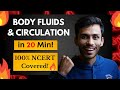 Body Fluids & Circulation FAST One SHOT!🔥 | Full Revision in 20 Min | NCERT | Class 11 | NEET