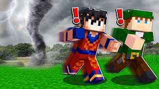 Minecraft, mas um TORNADO nos persegue...