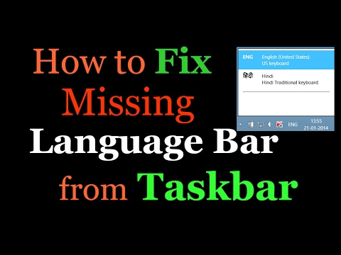 How to Fix Missing Language Bar in Taskbar