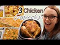 3 EASY CASSEROLES USING ROTISSERIE CHICKEN | RECIPES FOR ROTISSERIE CHICKEN