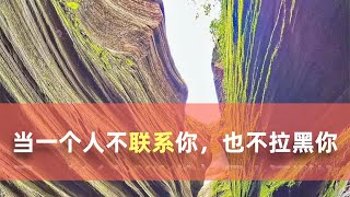 当一个人不联系你，也不拉黑你，原因只有一个…