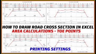 How To Draw Road Cross Section In Excel Area Toe Calculations Surveying