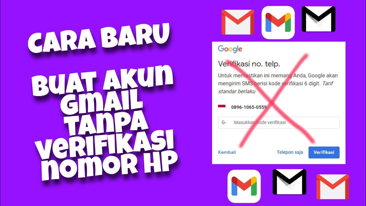 Cara Buat Akun Gmail Tanpa No HP - Cara Baru - YouTube