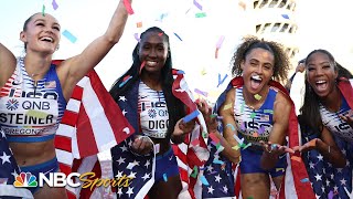 Sydney McLaughlin's golden anchor leg in 4x400m relay delivers perfect ending for Team USA at Worlds