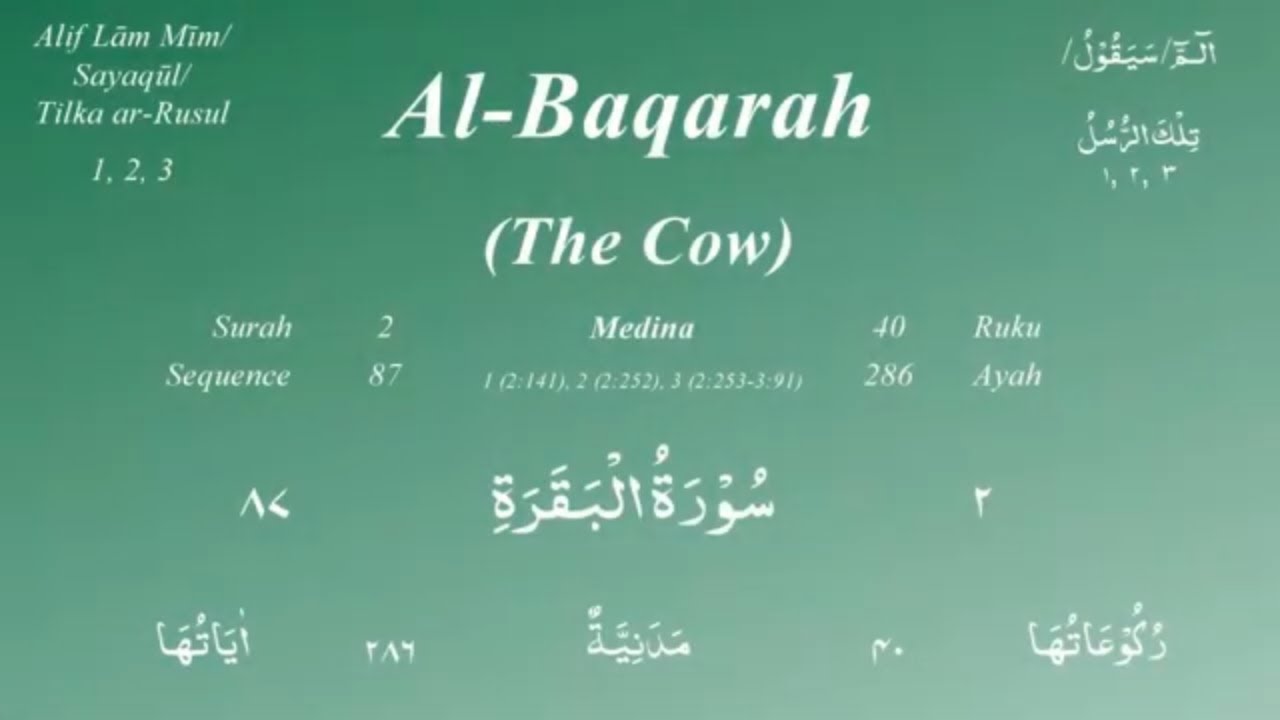 02. Surah Al Baqara (البقرة) By Mishary Al Afasy (iRecite) - YouTube