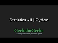 Python Programming Tutorial | Statistical Functions - Part 2 | GeeksforGeeks
