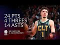 LaMelo Ball 24 pts 4 threes 14 asts vs Raptors 22/23 season