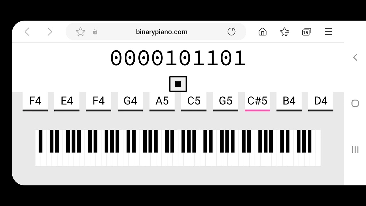 Binary Piano Youtube