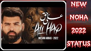 ALI HAQ | Mesum Abbas 2022 | New Noha Maula Ali | Muharram 2022 | Title Noha 2022 whatsapp status
