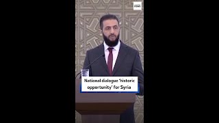 Syrian President Ahmed al-Sharaa calls for unity at the national dialogue conference.