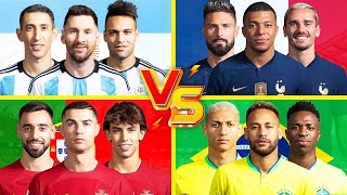 Argentina 🆚 France 🆚 Portugal 🆚 Brazil 🔥Ultimate Trio Comparison🔥