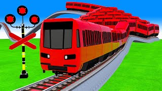 【踏切アニメ】超高速電車 TRAIN Climbing Pynamid| Fumikiri 3D | Railroad Crossing Animation #1million