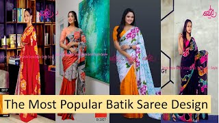 The most beautiful  batik saree design in SL |Seyla|Seylasaree |Batiksaree