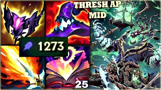 FIZ UM THRESH AP NO MID COM MAIS DE 1000 DE PODER DE HABILIDADE, MUITO DANO NO GRAB, ESFOLAR E ULT!