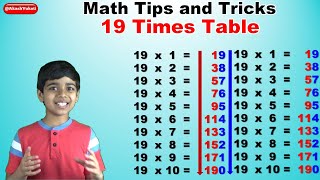 Learn 19 Times Multiplication Table | Easy and fast way to learn | Math Tips and Tricks