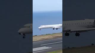 Awesome CRJ-1000 Ibéria  landing at the Madeira International Airport #airplane #aviation