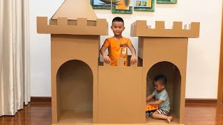 DIY | How to make a Cardboard Castle | How To Make a Beautiful Cardboard House | Papa & Baby MV