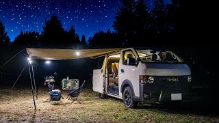 [Car camping] A cold night alone in the hideout of a Toyota Hiace. relax. ASMR.