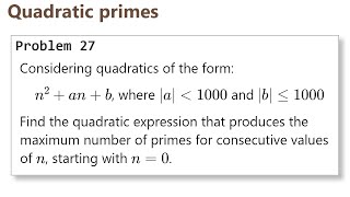 Project Euler: Problem 27 (C/C++)