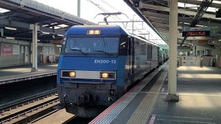 【京葉線】2080レ 髙A232 石油返空 EH200形13号機(JRFマーク無し) タキ11両 稲毛海岸駅 通過シーン