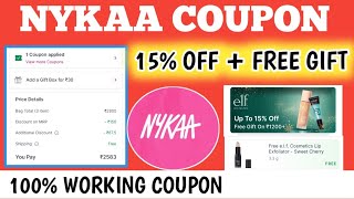 nykaa coupon 15% off + free gift || nykaa coupon code today